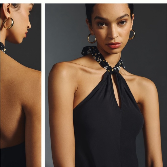 Anthropologie scotch & Soda Black Jumpsuit with Patterned Tie - Picture 16 of 16